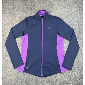 Adidas Full Zip Jacket Womens Medium Navy Purple Aronimink Golf Club